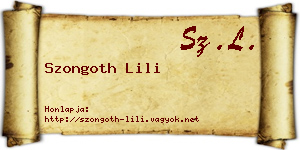 Szongoth Lili névjegykártya